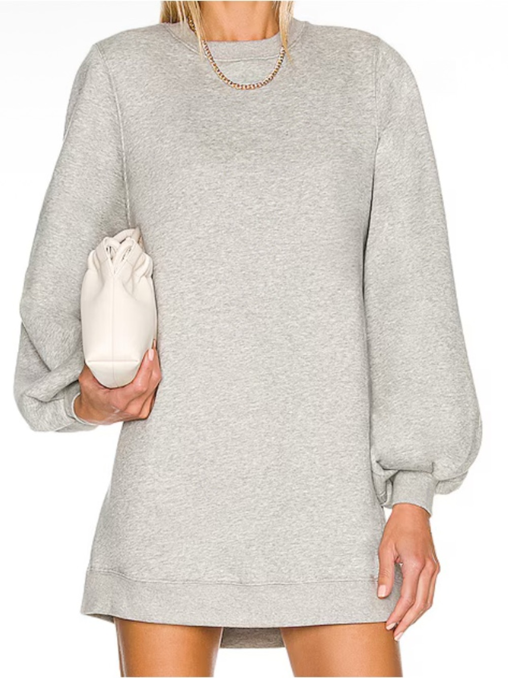 Lovers + Friends Light Heather Gray Cozy Sweatshirt Mini Dress Sz Small‎